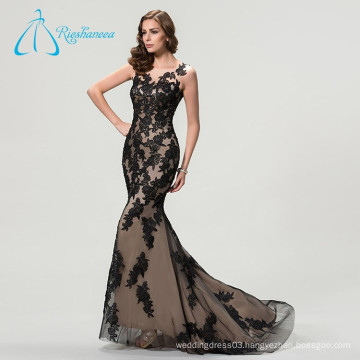 High Quality Court Train Lace Appliques Plus Size Mermaid Long Evening Dress